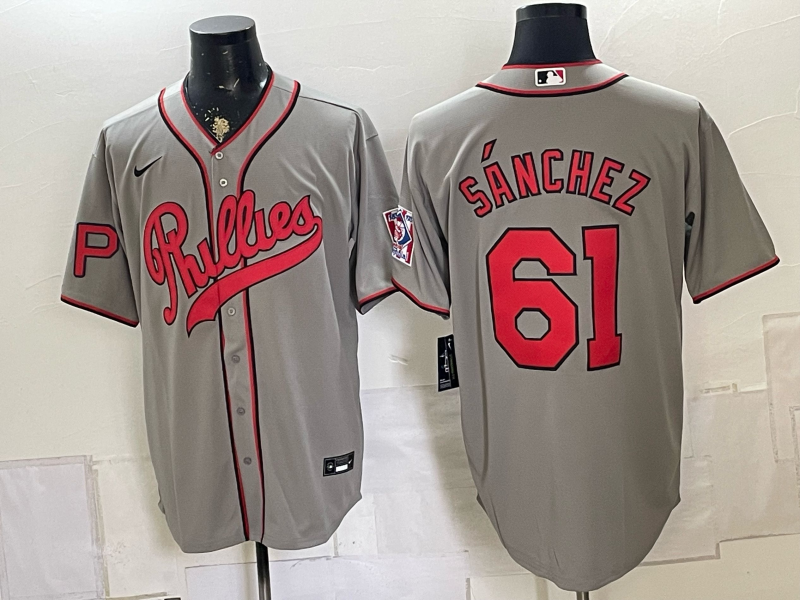 Men 2026 Philadelphia Phillies #61 Sanchez grey  Game Nike MLB Jersey 082603->philadelphia phillies->MLB Jersey
